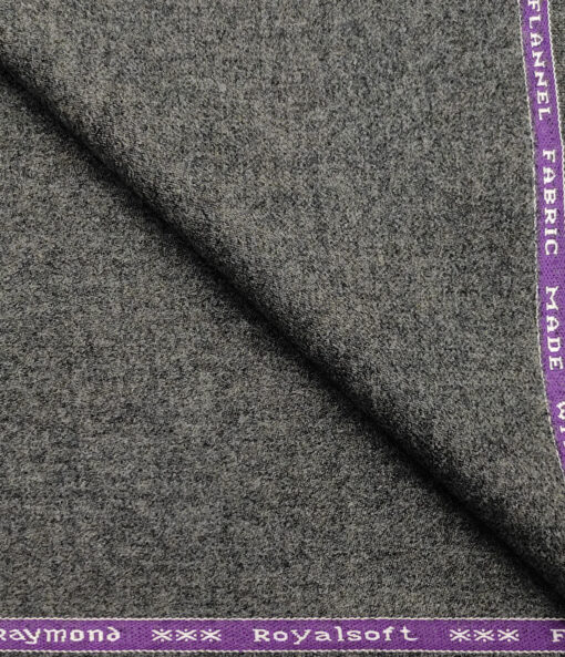 Raymond Men's Wool Solids Fine & Soft 2.20 Meter Unstitched Tweed Jacketing & Blazer Fabric (Worsted Grey)