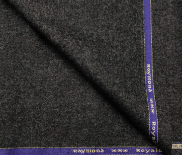 Raymond Men's Wool Solids Fine & Soft 2.20 Meter Unstitched Tweed Jacketing & Blazer Fabric (Dark Worsted Grey)