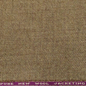 Raymond Men's Wool Structured Medium & Soft 2.20 Meter Unstitched Tweed Jacketing & Blazer Fabric (Light Brown)