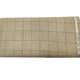 Raymond Men's Wool Checks Super 90's Unstitched Suiting Fabric (Beige)