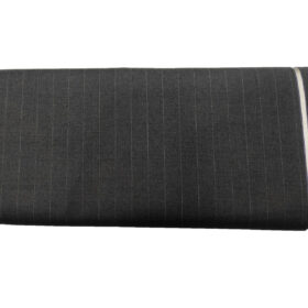 Raymond Men's Wool Striped Super 120's Unstitched Suiting Fabric (Dark Grey)