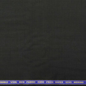 Raymond Men's Wool Solids Super 120's Unstitched Suiting Fabric (Black)