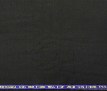 Raymond Men's Wool Solids Super 120's Unstitched Suiting Fabric (Black)