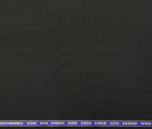 Raymond Men's Wool Solids Super 120's Unstitched Suiting Fabric (Black)