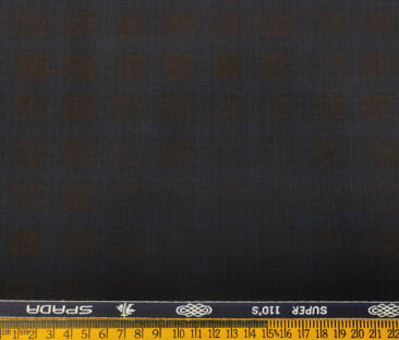 Spada Men's Wool Checks Super 110's  Unstitched Suiting Fabric (Dark Wine)
