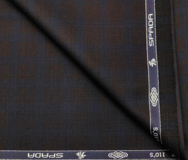Spada Men's Wool Checks Super 110's  Unstitched Suiting Fabric (Dark Wine)