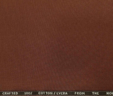 Burgoyne Men's Cotton Structured 1.50 Meter Unstitched Trouser Fabric (Amber Orange )