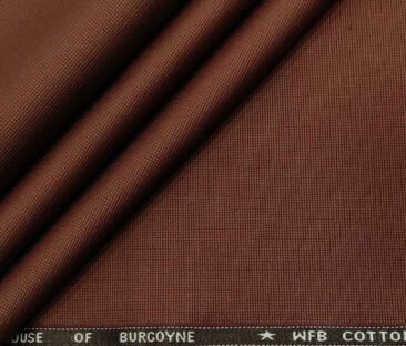 Burgoyne Men's Cotton Structured 1.50 Meter Unstitched Trouser Fabric (Amber Orange )
