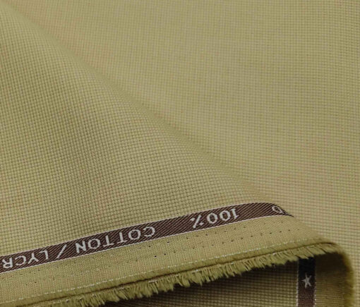 Burgoyne Men's Cotton Structured 1.50 Meter Unstitched Trouser Fabric (Beige)
