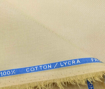 Burgoyne Men's Cotton Solids 1.50 Meter Unstitched Trouser Fabric (Beige)
