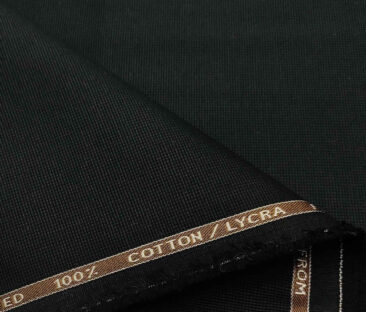 Burgoyne Men's Cotton Structured 1.50 Meter Unstitched Trouser Fabric (Black)