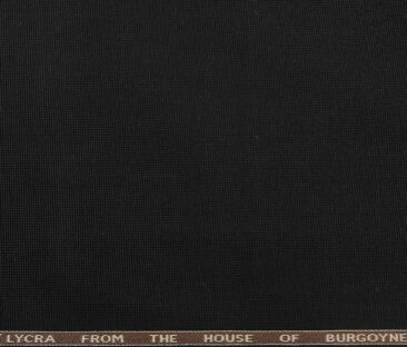 Burgoyne Men's Cotton Structured 1.50 Meter Unstitched Trouser Fabric (Black)