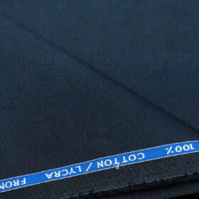 Burgoyne Men's Cotton Solids 1.50 Meter Unstitched Trouser Fabric (Blue)