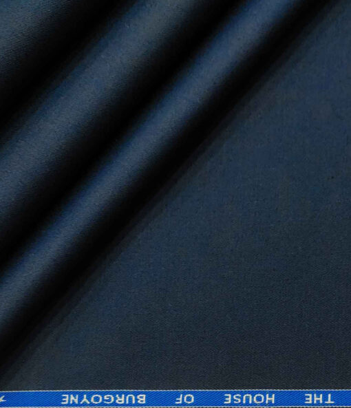 Burgoyne Men's Cotton Solids Unstitched Trouser Fabric (Blue)