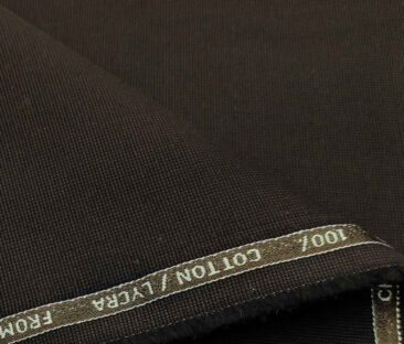 Burgoyne Men's Cotton Structured 1.50 Meter Unstitched Trouser Fabric (Dark Brown)