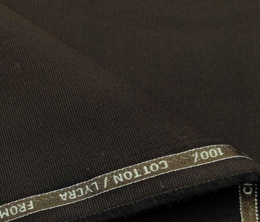 Burgoyne Men's Cotton Structured Unstitched Trouser Fabric (Dark Brown)