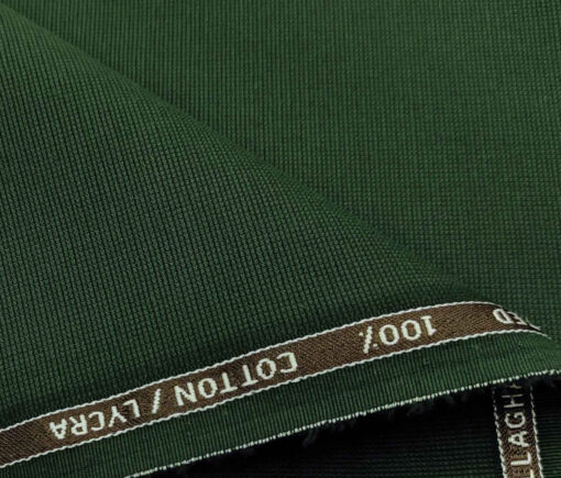 Burgoyne Men's Cotton Structured 1.50 Meter Unstitched Trouser Fabric (Dark Pine Green )