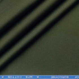 Burgoyne Men's Cotton Solids 1.50 Meter Unstitched Trouser Fabric (Dark Sea weed green)