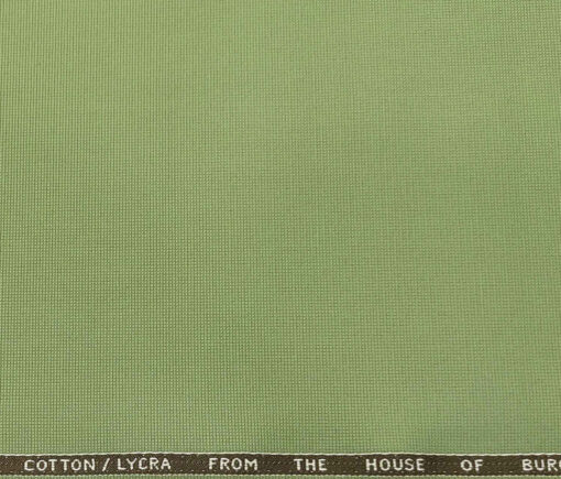 Burgoyne Men's Cotton Structured 1.50 Meter Unstitched Trouser Fabric (Light Olive Green)