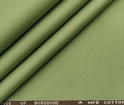 Burgoyne Men's Cotton Structured 1.50 Meter Unstitched Trouser Fabric (Light Olive Green)