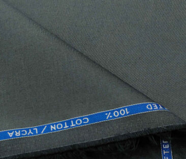 Burgoyne Men's Cotton Solids 1.50 Meter Unstitched Trouser Fabric (Pebble Grey)