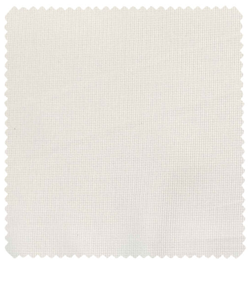 Burgoyne Men's Cotton Structured 1.50 Meter Unstitched Trouser Fabric (White)