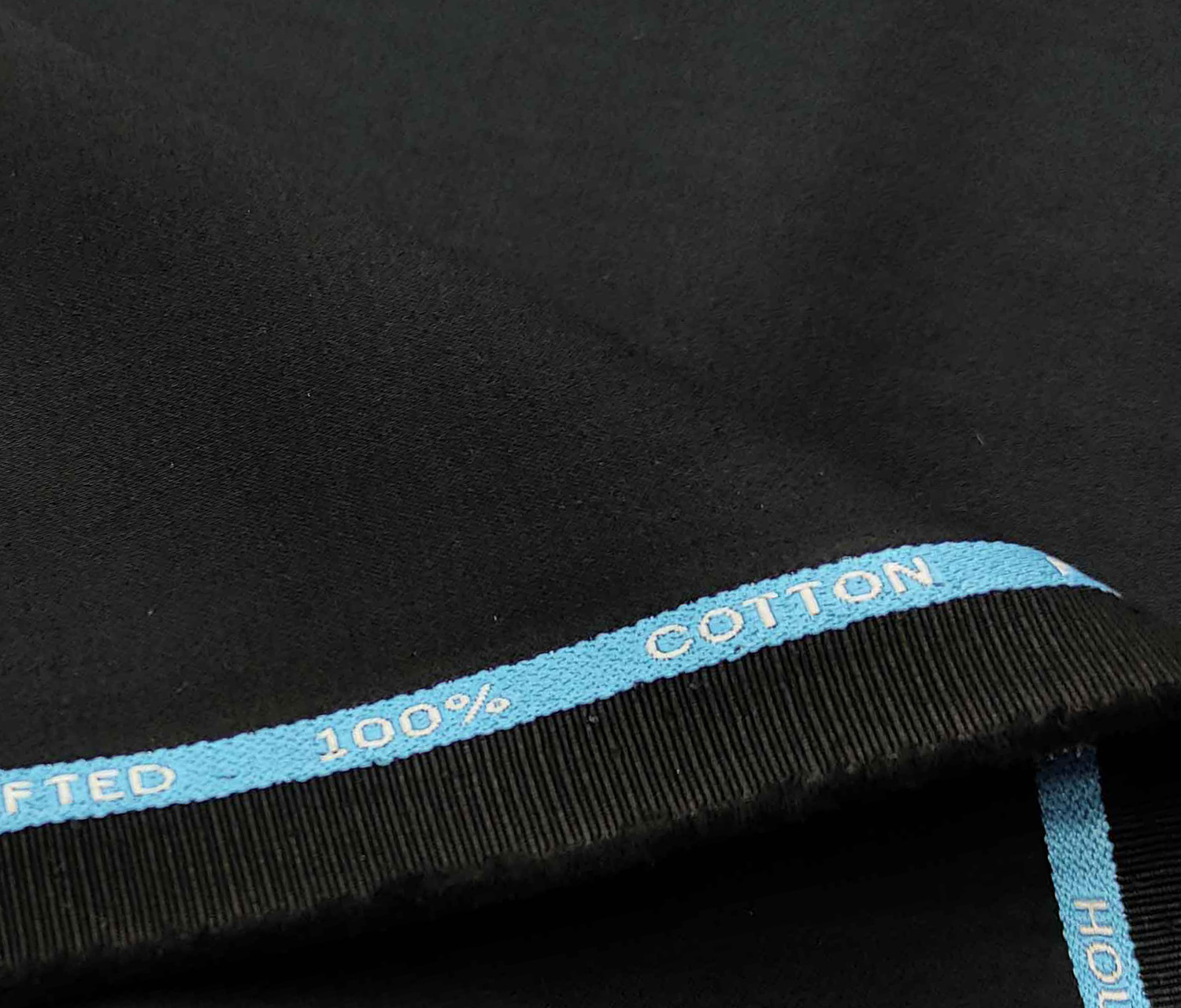 Burgoyne Men's Cotton Solids Unstitched Trouser Fabric (Black)