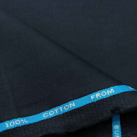 Burgoyne Men's Cotton Solids 1.50 Meter Unstitched Trouser Fabric (Dark Navy Blue)
