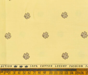 Donzito Men's Cotton Printed 2.25 Meter Unstitched Shirting Fabric (Blonde Yellow)