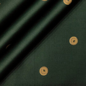 Donzito Men's Cotton Printed 2.25 Meter Unstitched Shirting Fabric (Dark Green)