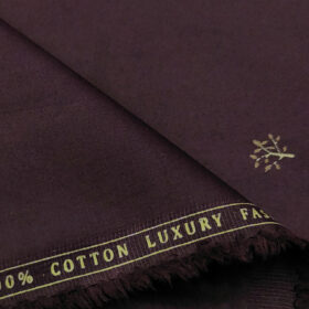 Donzito Men's Cotton Printed 2.25 Meter Unstitched Shirting Fabric (Dark Purple)