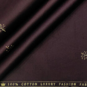 Donzito Men's Cotton Printed 2.25 Meter Unstitched Shirting Fabric (Dark Purple)