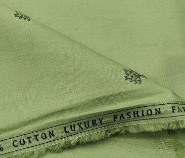 Donzito Men's Cotton Printed 2.25 Meter Unstitched Shirting Fabric (Olive Green)