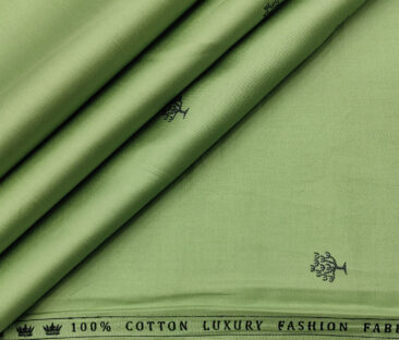 Donzito Men's Cotton Printed 2.25 Meter Unstitched Shirting Fabric (Olive Green)