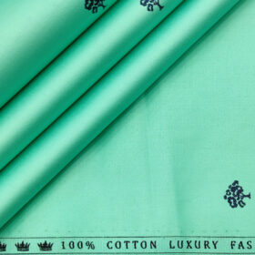 Donzito Men's Cotton Printed 2.25 Meter Unstitched Shirting Fabric (Seafoam Green)