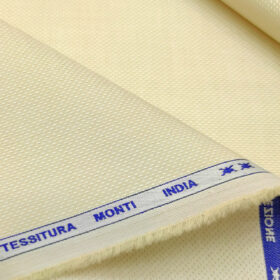 Tessitura Monti Men's Giza Cotton Structured 2 Meter Unstitched Shirting Fabric (Beige)
