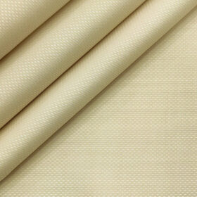 Tessitura Monti Men's Giza Cotton Structured 2 Meter Unstitched Shirting Fabric (Beige)