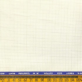 Tessitura Monti Men's Giza Cotton Checks 2 Meter Unstitched Shirting Fabric (Cream & Beige)