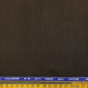 Tessitura Monti Men's Giza Cotton Structured 2 Meter Unstitched Shirting Fabric (Dark Brown)