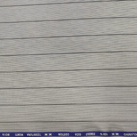 Tessitura Monti Men's Giza Cotton Striped 2 Meter Unstitched Shirting Fabric (Light Grey)