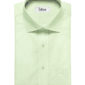 Tessitura Monti Men's Giza Cotton Self Design 2 Meter Unstitched Shirting Fabric (Light Green)