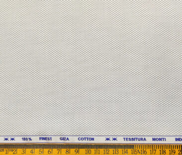 Tessitura Monti Men's Giza Cotton Structured 2 Meter Unstitched Shirting Fabric (Light Silver Grey)