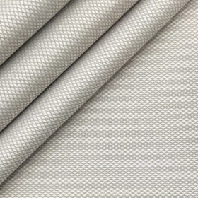 Tessitura Monti Men's Giza Cotton Structured 2 Meter Unstitched Shirting Fabric (Light Silver Grey)