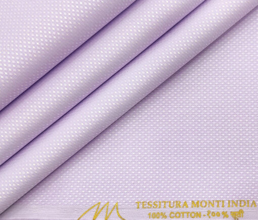 Tessitura Monti Men's Giza Cotton Structured 2 Meter Unstitched Shirting Fabric (Light Purple)