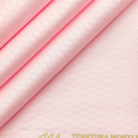 Tessitura Monti Men's Giza Cotton Structured 2 Meter Unstitched Shirting Fabric (Pink)
