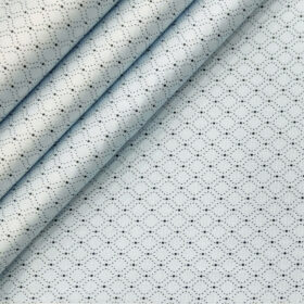 PEE GEE Men's Cotton Printed 2.25 Meter Unstitched Shirting Fabric (Sky Blue)