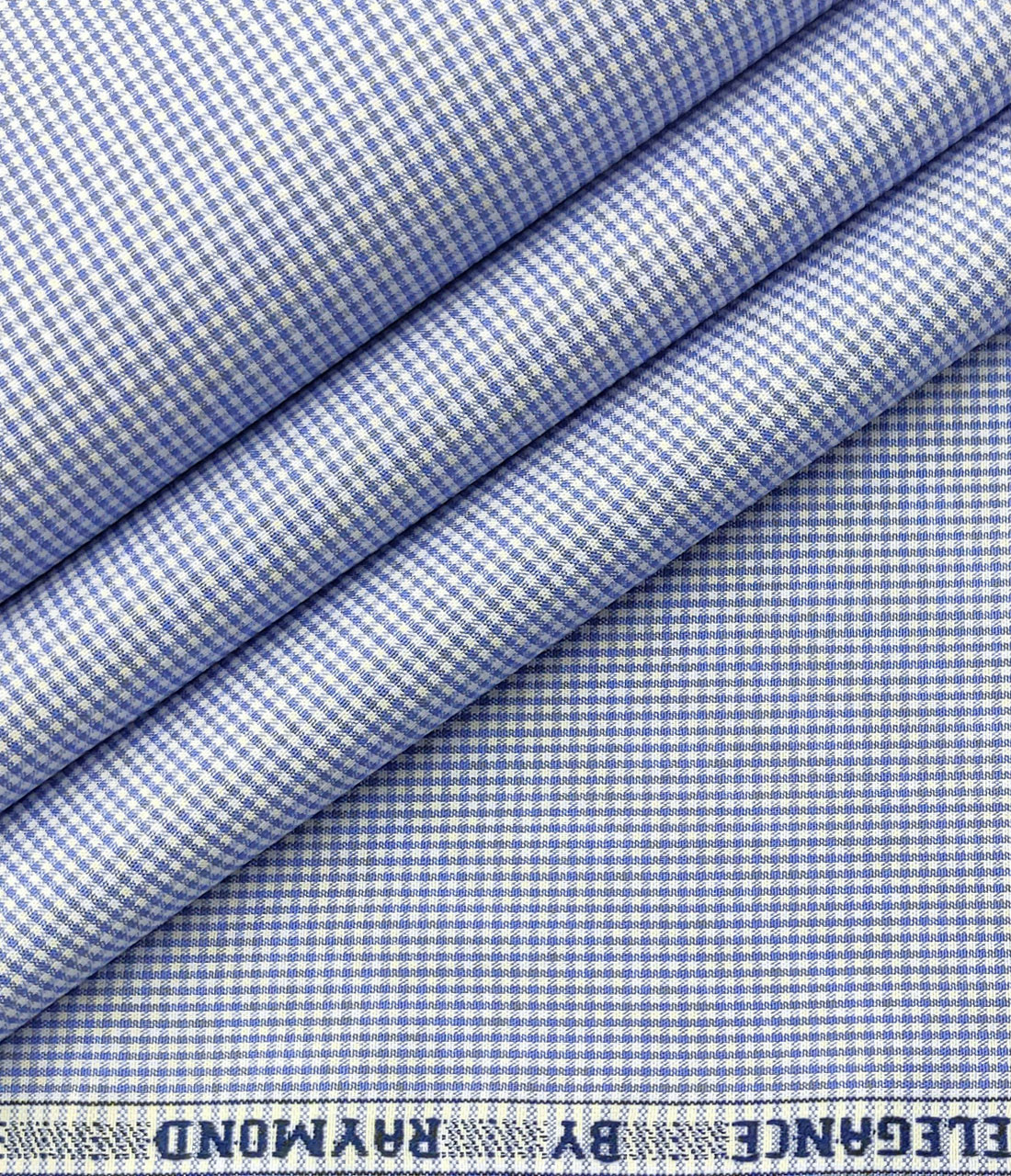 Raymond Men's Cotton Checks Unstitched Shirting Fabric (Blue)