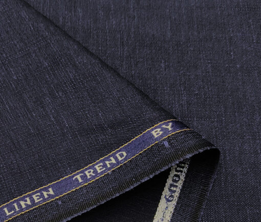 Raymond Men's Linen Solids Unstitched Trouser Fabric (Dark purple)