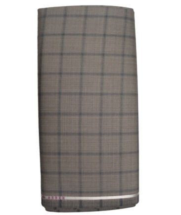 Raymond Men's Wool Checks Super 120's Unstitched Suiting Fabric (Light Brown) - Image 5