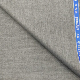 Raymond Men's Wool Solids 3.75 Meter Unstitched Suiting Fabric (Light Worsted Grey)